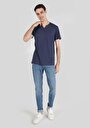 thumb-Regular Fit Yuvarlak Yaka Düz Örme Erkek Lacivert Kısa Kol Tişört