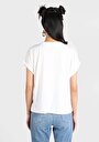 thumb-Regular Fit Yuvarlak Yaka  Kadın Beyaz Kısa Kol Tişört
