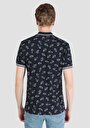 thumb-Regular Fit Polo Yaka Desenli Baskılı Erkek Lacivert Kısa Kol Tişört