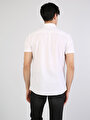 thumb-Regular Fit Shirt Neck Erkek Beyaz Kısa Kol Gömlek