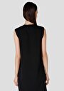 thumb-Slim Fit Düz Kadın Siyah Kolsuz Elbise