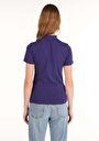 thumb-Slim Fit Yarım Balıkçı Yaka  Kadın Mor Kısa Kol Tişört