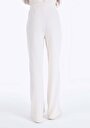 thumb-Regular Fit Orta Bel Düz Cepsiz Kadın Ekru Eşofman Altı