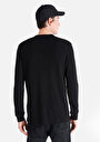 thumb-Regular Fit Yuvarlak Yaka Düz Erkek Siyah Uzun Kol Tişört