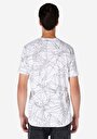 thumb-Regular Fit Yuvarlak Yaka Baskılı Erkek Beyaz Kısa Kol Tişört