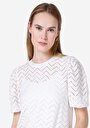 thumb-Regular Fit Yuvarlak Yaka  Kadın Beyaz Kısa Kol Tişört