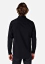 thumb-Regular Fit Shirt Neck Düz Erkek Siyah Uzun Kol Gömlek