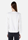 thumb-Regular Fit Yuvarlak Yaka Nakışlı Kadın Beyaz Sweatshirt