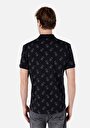 thumb-Regular Fit Polo Yaka Baskılı Erkek Siyah Kısa Kol Tişört