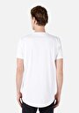 thumb-Long Fit Yuvarlak Yaka Düz Erkek Beyaz Kısa Kol Tişört