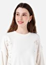 thumb-Regular Fit   Kadın Beyaz Sweatshirt
