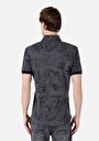 thumb-Regular Fit Polo Yaka Baskılı Erkek Antrasit Kısa Kol Tişört