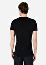 thumb-Slim Fit Yuvarlak Yaka Örme Düz Erkek Siyah Kısa Kol Tişört