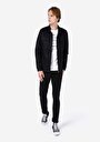 thumb-Regular Fit Fermuarlı Astarsız  Erkek Siyah Ceket