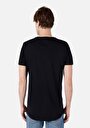 thumb-Long Fit Yuvarlak Yaka Düz Erkek Siyah Kısa Kol Tişört