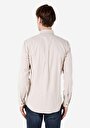 thumb-Regular Fit Shirt Neck Düz Erkek Bej Uzun Kol Gömlek