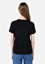 thumb-Regular Fit Yuvarlak Yaka  Kadın Siyah Kısa Kol Tişört