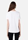 thumb-Regular Fit Yuvarlak Yaka Düz Kadın Beyaz Kısa Kol Örme Tişört