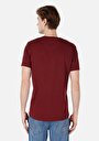 thumb-Regular Fit Yuvarlak Yaka Düz Erkek Bordo Kısa Kol Tişört