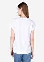 thumb-Regular Fit Yuvarlak Yaka  Kadın Beyaz Kısa Kol Tişört