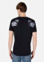 thumb-Regular Fit Yuvarlak Yaka Düz Pamuklu Yazı Baskılı Erkek Siyah Kısa Kol Tişört