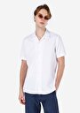 thumb-Regular Fit Shirt Neck Düz Erkek Beyaz Kısa Kol Gömlek