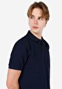 thumb-Regular Fit Polo Yaka Düz Erkek Lacivert Cepsiz Kısa Kol Tişört