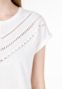 thumb-Regular Fit Yuvarlak Yaka Düz Kadın Beyaz Kısa Kol Tişört