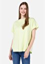 thumb-Regular Fit Yuvarlak Yaka Düz Kadın Yeşil Kısa Kol Tişört