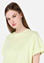 thumb-Regular Fit Yuvarlak Yaka Düz Kadın Yeşil Kısa Kol Tişört