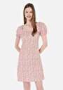 thumb-Slim Fit  Kadın Pembe Kısa Kol Elbise