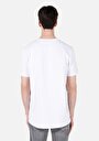 thumb-Regular Fit Yuvarlak Yaka Örme Cepsiz Jakarlı Erkek Beyaz Kısa Kol Tişört