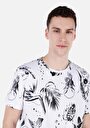 thumb-Regular Fit Yuvarlak Yaka Baskılı Erkek Beyaz Kısa Kol Tişört