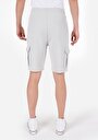 thumb-Slim Fit Orta Bel Düz Erkek Gri Şort