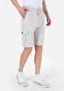 thumb-Slim Fit Orta Bel Düz Erkek Gri Şort