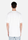 thumb-Comfort Fit Yuvarlak Yaka Düz Erkek Ofsayt Yazı Baskılı Beyaz Kısa Kol Tişört