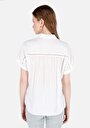 thumb-Regular Fit Shirt Neck  Kadın Beyaz Kısa Kol Gömlek