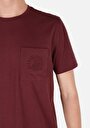 thumb-Regular Fit Yuvarlak Yaka Düz Erkek Bordo Kısa Kol Tişört