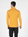 thumb-Slim Fit Yarım Balıkçı Yaka Düz Erkek Sari Uzun Kol Tişört