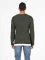 thumb-Regular Fit Yuvarlak Yaka  Erkek Yeşil Kazak