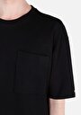 thumb-Comfort Fit Yuvarlak Yaka Erkek Cepli Siyah Kısa Kol Tişört