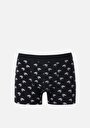 thumb-Modern Fit Baskılı Erkek Siyah Boxer