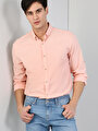 thumb- Regular Fit Shirt Neck Erkek Somon Uzun Kol Gömlek
