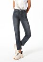 thumb-Slim Fit Orta Bel Düz Paça Kadın Denim Jean Pantolon