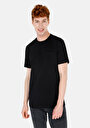 thumb-Regular Fit Yuvarlak Yaka Düz Erkek Siyah Kısa Kol Tişört