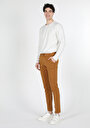 thumb-Slim Fit Orta Bel Düz Paça Erkek Sari  Pantolon