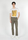 thumb-Regular Fit Orta Bel Düz Paça Erkek Yeşil  Pantolon