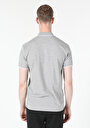 thumb-Regular Fit Polo Yaka Düz Erkek Gri Fermuarlı Kısa Kol Tişört
