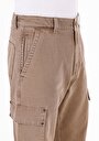 thumb-Comfort Fit Orta Bel Düz Paça Erkek Dokuma Bej Pantolon