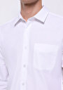 thumb-Slim Fit Shirt Neck Düz Erkek Beyaz Uzun Kol Gömlek